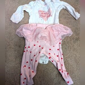 Carter's Valentines time day outfit for girl 6 months old only worn twice